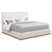 Knox Eastern King Bouclé Upholstered Platform Bed Cream