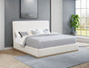 Knox Eastern King Bouclé Upholstered Platform Bed Cream
