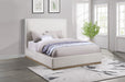 Knox Queen Bouclé Upholstered Platform Bed Cream
