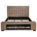 Senna Upholstered California King Audio Flame Visualizer Bed Brown