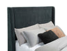 Preston Upholstered California King Audio Flame Visualizer Bed Dark Blue