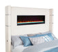 Tisdall Upholstered Eastern King Flame Visualizer Bed Cream