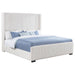 Natasha 65-inch Upholstered Eastern King Wingback Bed Cream