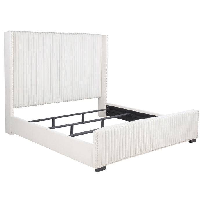Natasha 65-inch Upholstered California King Bed Cream