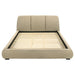 Mokena 46-inch Upholstered Eastern King Platform Bed Brown