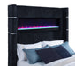 Tisdall Queen Flame Visualizer Wingback TV Bed Black