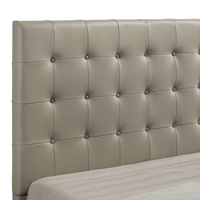 Medley Genuine Leather Eastern King Platform Bed Tan