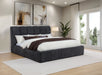Nollet 48-inch Upholstered Eastern King Platform Bed Grey