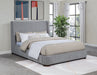 Rennes Upholstered Queen Wingback Platform Bed Grey