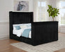 Centergrove Upholstered Queen Wingback TV Bed Black