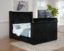 Centergrove Upholstered Queen Wingback TV Bed Black