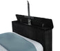 Centergrove Upholstered Queen Wingback TV Bed Black