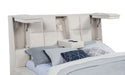 Dreux Upholstered Eastern King Panel Platform Bed Cream