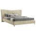 Evelyn Upholstered Eastern King Panel Platform Bed Ivory