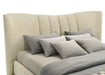 Evelyn Upholstered Queen Panel Platform Bed Ivory