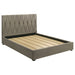 Delsea Upholstered Eastern King Platform Bed Light Brown