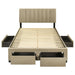 Wheatland 4-drawer Upholstered Full Storage Bed Light Brown