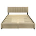 Wheatland 4-drawer Upholstered Eastern King Storage Bed Brown