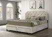 Marianna 4-drawer Upholstered Eastern King Storage Bed Cream
