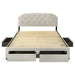 Marianna 4-drawer Upholstered Eastern King Storage Bed Cream