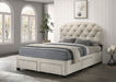 Marianna 4-drawer Upholstered Queen Storage Bed Cream