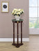 Edie Round Marble Top Plant Stand Merlot