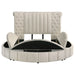 Sonya Upholstered Queen Round Storage Bed Ivory