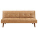 Jenson Upholstered Tufted Convertible Sofa Bed Saddle Brown