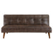 Jenson Upholstered Tufted Convertible Sofa Bed Dark Coffee