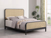 Lanewood Open Cane Webbing Metal Queen Bed Black