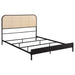 Amherst Radio Weave Rattan Metal Queen Bed Black