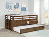 Carlsbad Wood Twin Captains Bed With Trundle Medium Brown