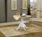 Allison Round 40-inch Drop Leaf Extension Dining Table White
