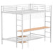Bettoni Metal Full Over Twin Workstation Bunk Bed Matte White