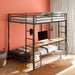 Bettoni Metal Full Over Twin Workstation Bunk Bed Matte Black