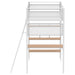 Campus 3-shelf Metal Twin Workstation Loft Bed Matte White