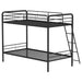 Carson Metal Twin Over Twin Bunk Bed Glossy Black