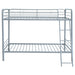 Carson Metal Twin Over Twin Bunk Bed Glossy Silver