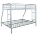 Carson Metal Twin Over Full Bunk Bed Glossy Silver
