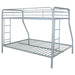 Carson Metal Twin Over Full Bunk Bed Glossy Silver
