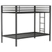 Alevera Metal Twin Over Twin Bunk Bed with Ladder Black