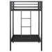 Alevera Metal Twin Over Twin Bunk Bed with Ladder Black