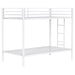 Alevera Metal Twin Over Twin Bunk Bed with Ladder White