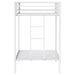 Alevera Metal Twin Over Twin Bunk Bed with Ladder White