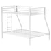 Alevera Metal Twin Over Full Bunk Bed with Ladder White