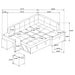 Roanne Fabric Upholstered Sleeper Sectional Sofa Grey