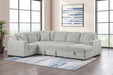 Devonshire Sleeper Sectional Sofa Storage Chaise Grey