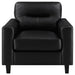 Scotland 3-piece Faux Leather Upholstered Sofa Set Black