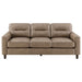 Scotland Faux Leather Upholstered Track Arm Sofa Brown