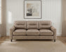 Scotland Faux Leather Upholstered Track Arm Sofa Brown